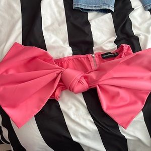 pink bow tube top
